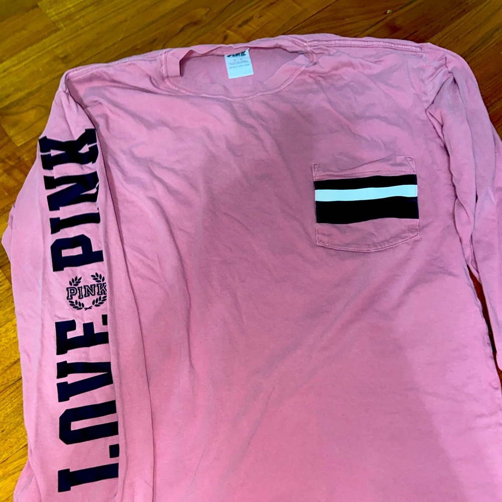 Pink long sleeve full length shirt